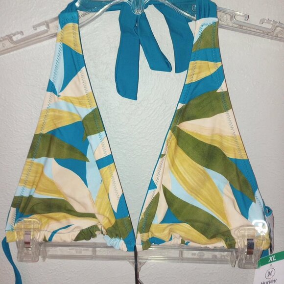 Hurley Women's Size XL UPF 50 Teal Reversible 2 Piece Bikini Swimsuit NWT - Picture 3 of 5